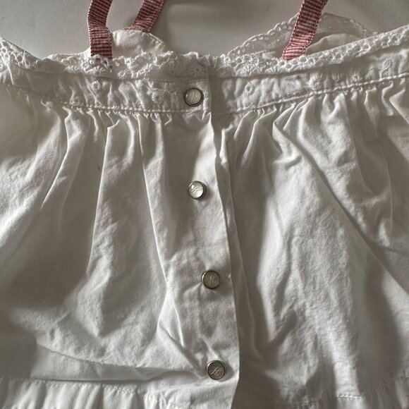 Tommy Hilfiger Baby Girl's White Eyelet Blouse With Pink Straps Back 0-3 Months - Picture 5 of 6